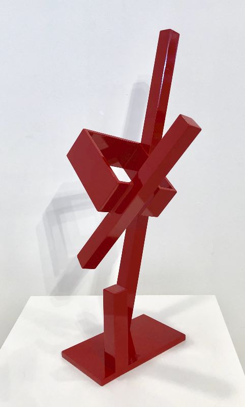 Jane Manus' "Red Eagle" (2019, aluminum, 20" x 10"), available at DTR Modern Galleries