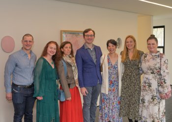Josh Baratz, Maureen McMahon, Alessandra Paquet, Mark Halsey, June Halsey, Maria Decristofaro, Liz Deninzo at the Artists' Table Brunch
