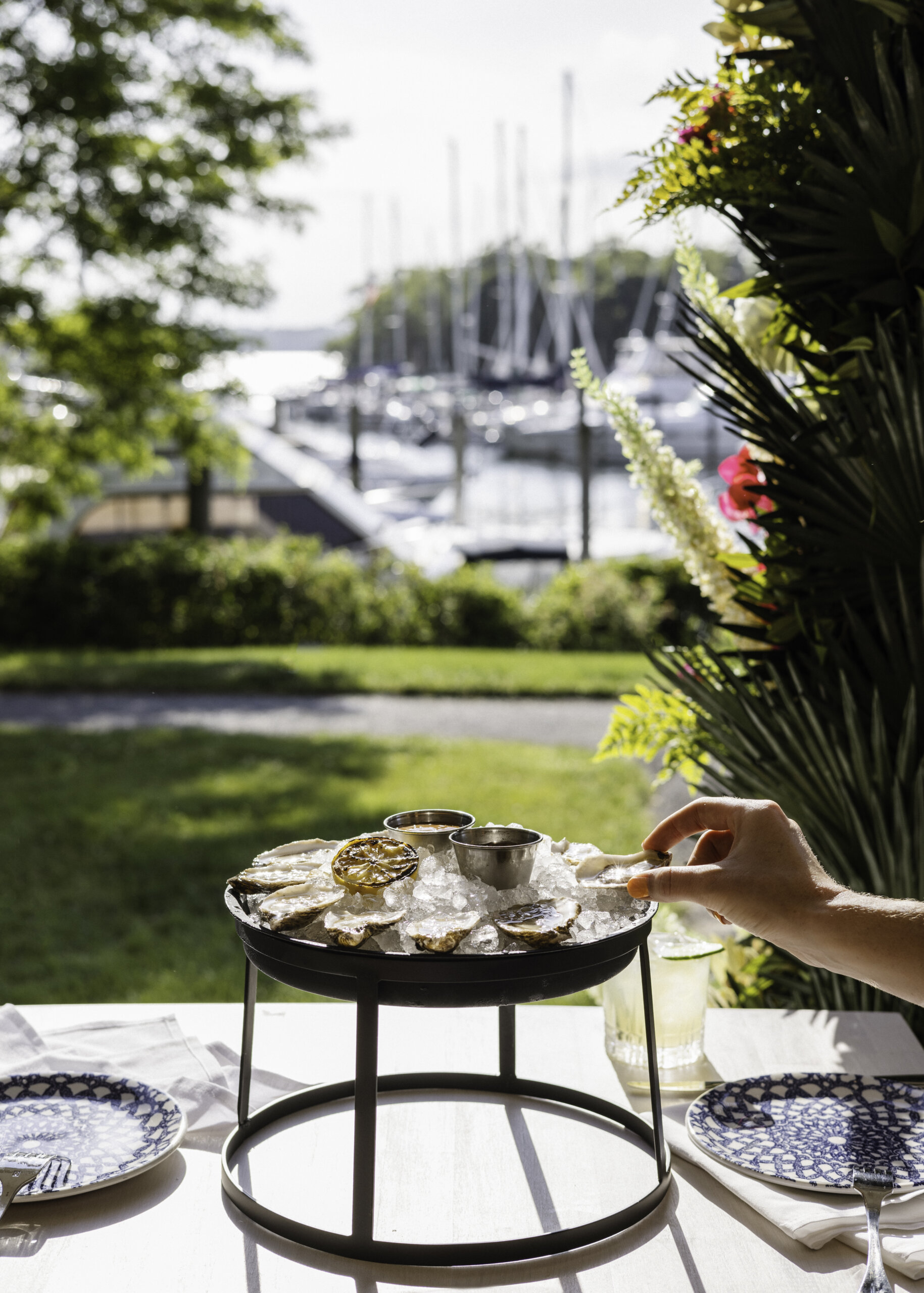 Seafood is served with a view at Sunset Harbor