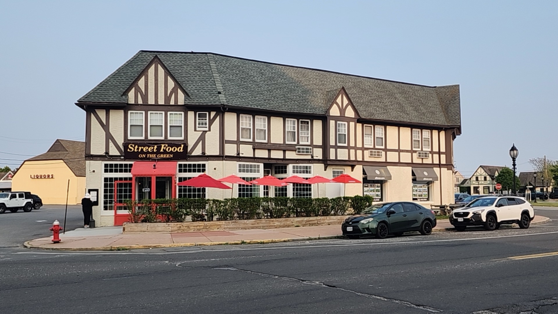 A view of Lin's latest, Street Food on the Green on Montauk's The Plaza