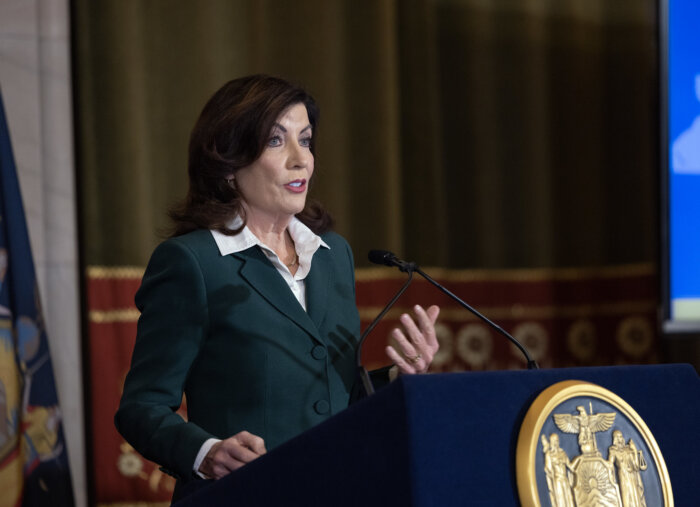 Governor Hochul Makes an Announcement on the FY 2024 Budget on April 27, 2023.