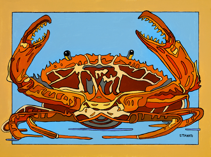 Mike Stanko's "Crab" (acrylic, 18" x 24")