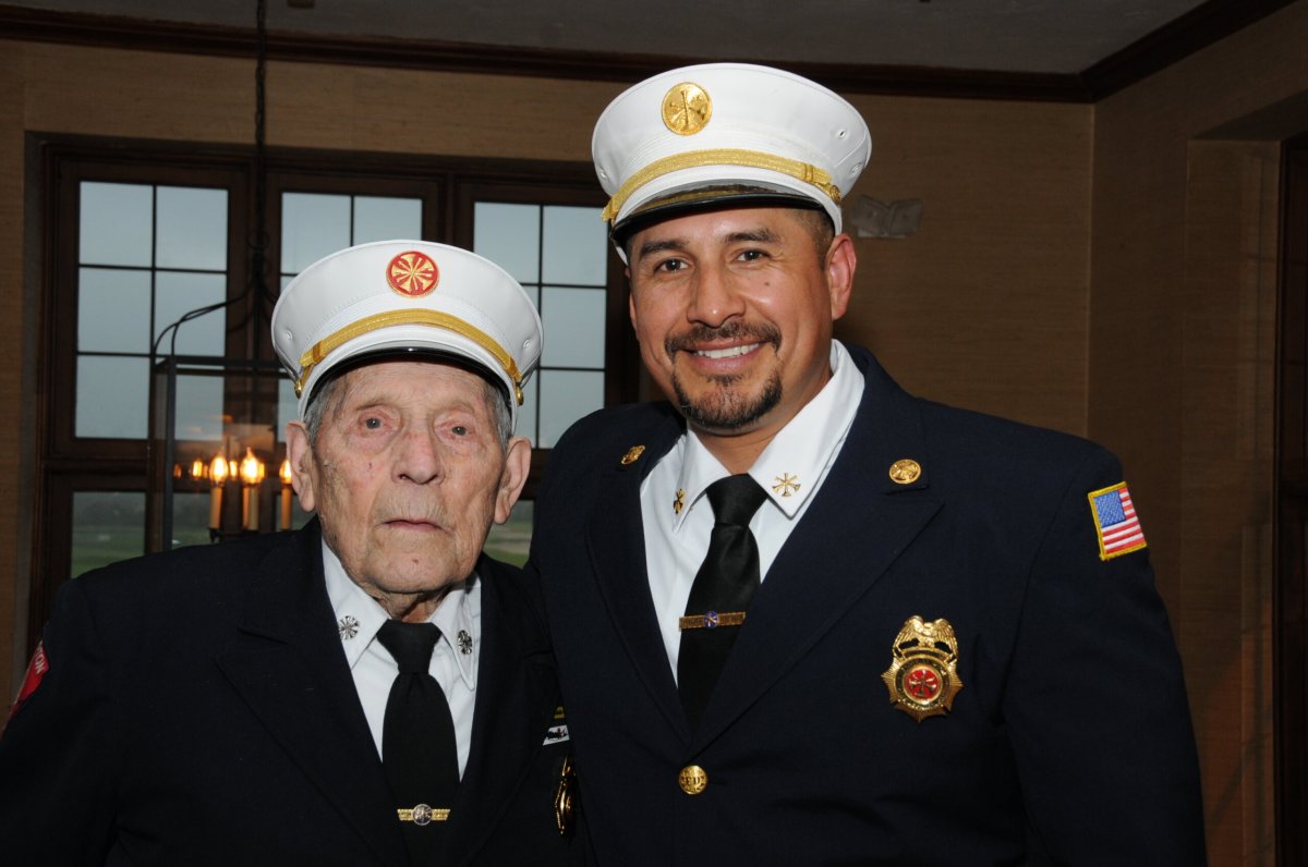EHFD Ex-Chief Joe DeCristofaro, EHFD 2nd Assistant Chief Alex Verdugo at the East Hampton Fire Department Awards Dinner