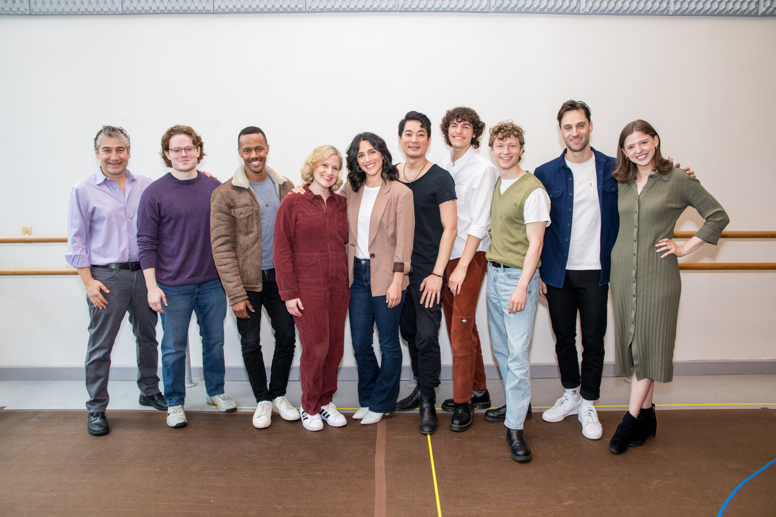 The cast of Bay Street's "Double Helix" with playwright Madeline Myers (far right) and director Scott Schwartz (far left)