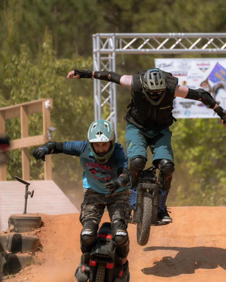 Pat Lane (right) races at Oak City Shred Fest