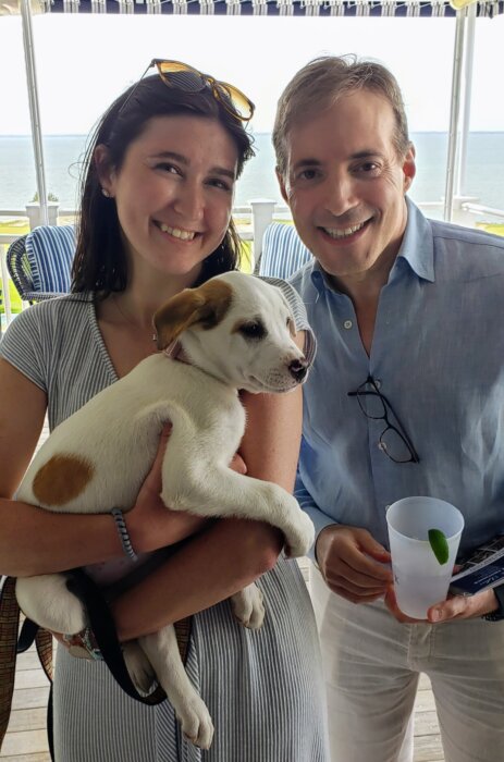 Kate Griffin and Jordan Lippner with puppy Annika