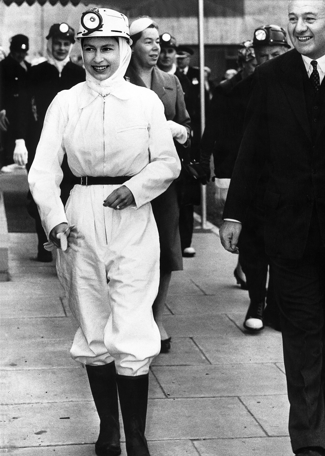 Queen Elizabeth at Rothes Colliery in Fife, Scotland, July 1957