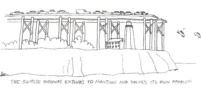 Montauk Highway cartoon by Dan Rattiner