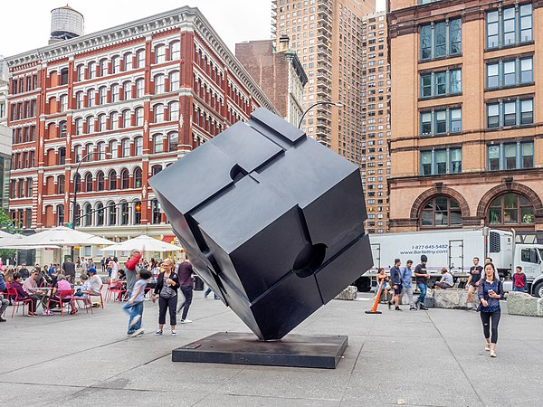 Tony Rosenthal's "Alamo," best known as the Astor Place Cube in NYC's Greenwich Village, is headed to the Hamptons Fine Art Fair