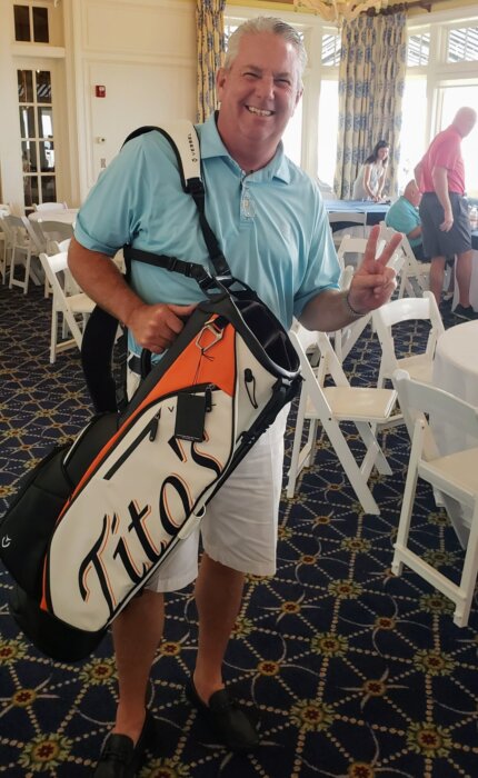 Winner of the Tito’s branded Vessel Golf Bag