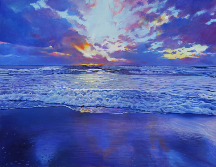 Charles Wildbank's full "Dawn at Sea" (oil on canvas, 48" x 60")