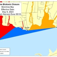 Map of the shellfish ban affected waterway