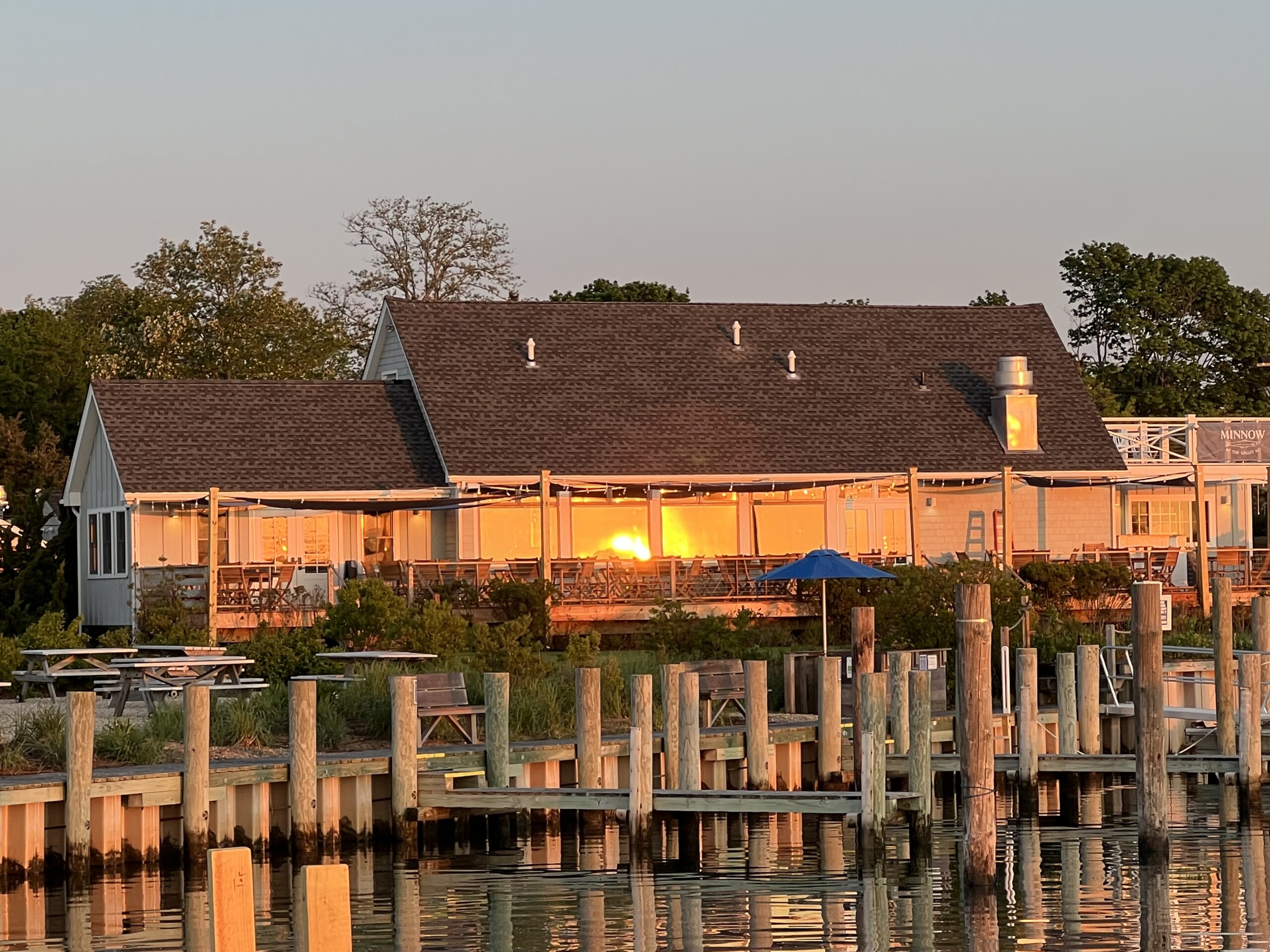 Sunrise on the former Galley Ho restaurant, now known as Minnow