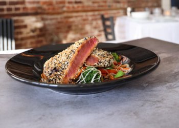 The sesame-crusted tuna steak at Page at 63 Main