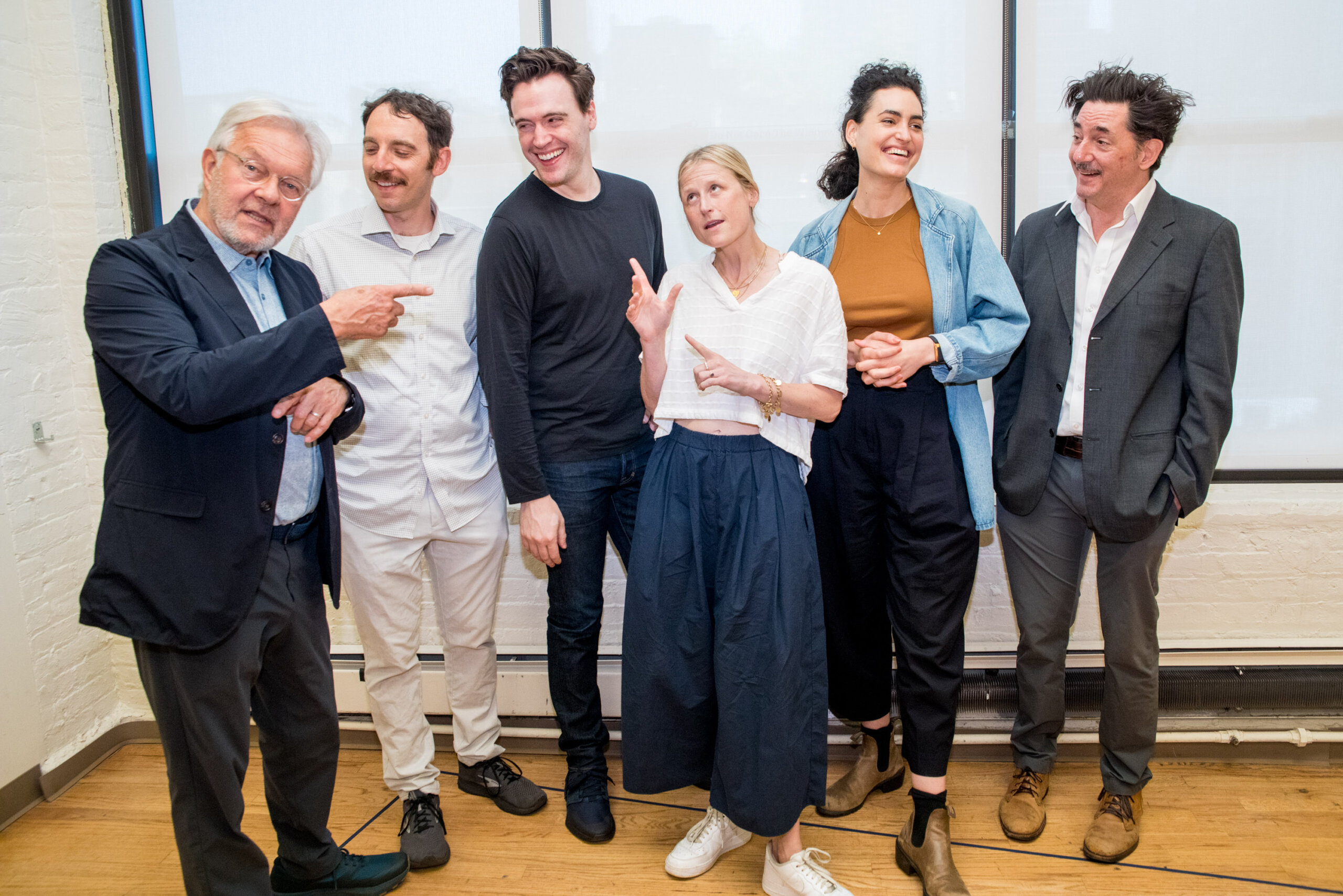 Bay Street Theater's "Dial M for Murder" Director Walter Bobbie with cast members Max Gordon Moore, Erich Bergen, Mamie Gummer, Rosa Gilmore and Reg Rogers
