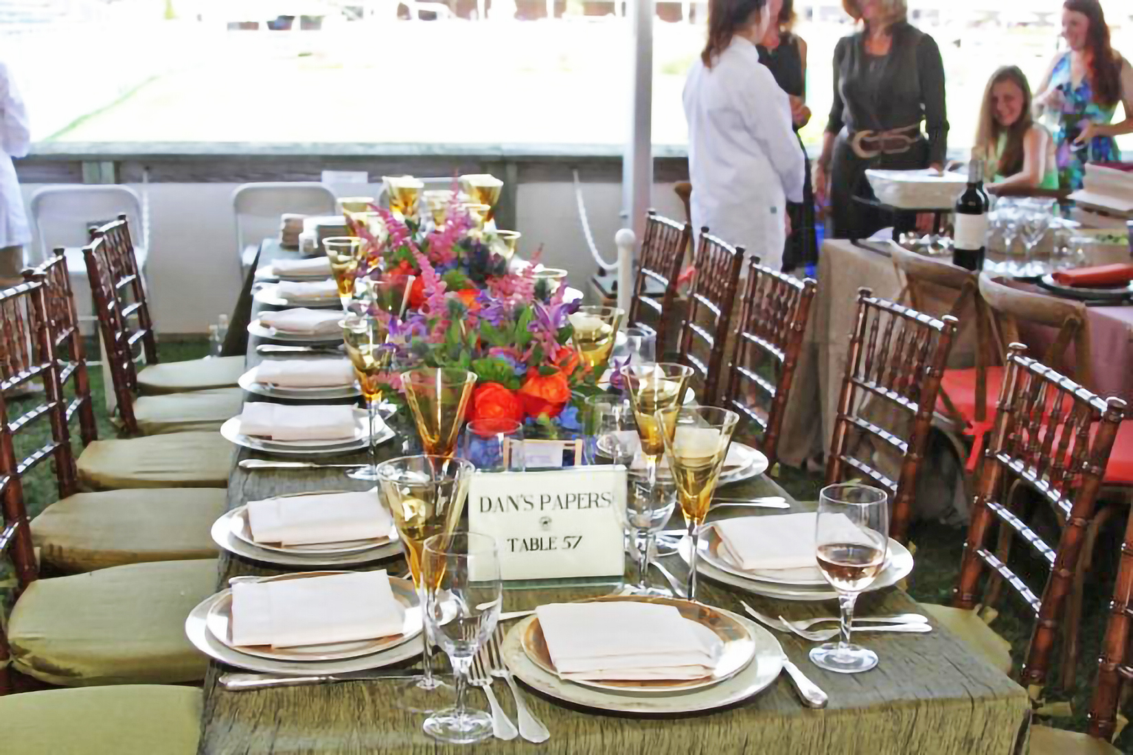 A beautifully decorated table at the Hampton Classic Grand Prix