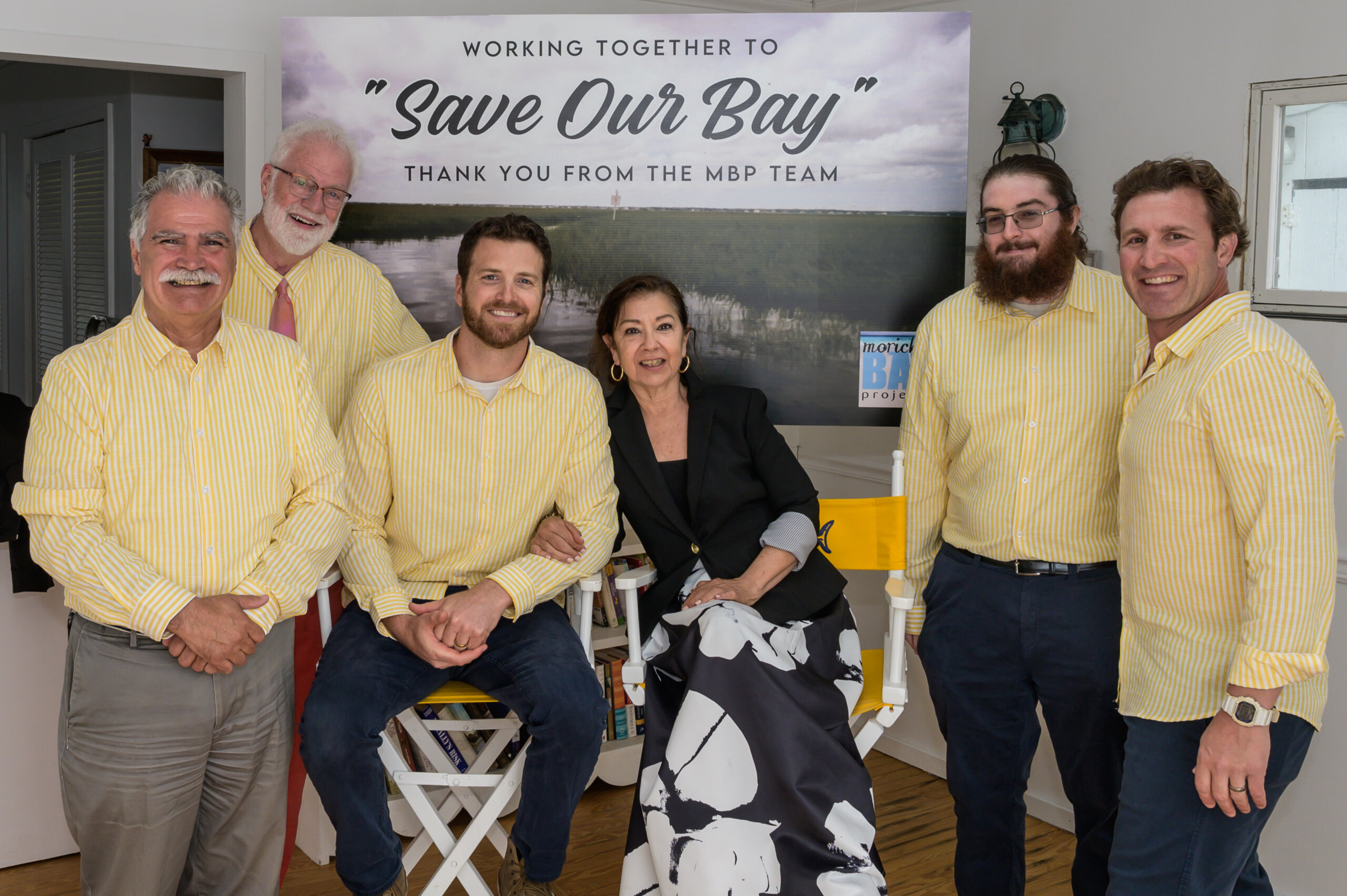 Moriches bay Project Team - Aram V. Terchunian, Jim Hulme, Dwight Surgan, Laura Fabrizio, Anthony Sferrazza, Jon Jeanes at the Save the Bay Fundraiser