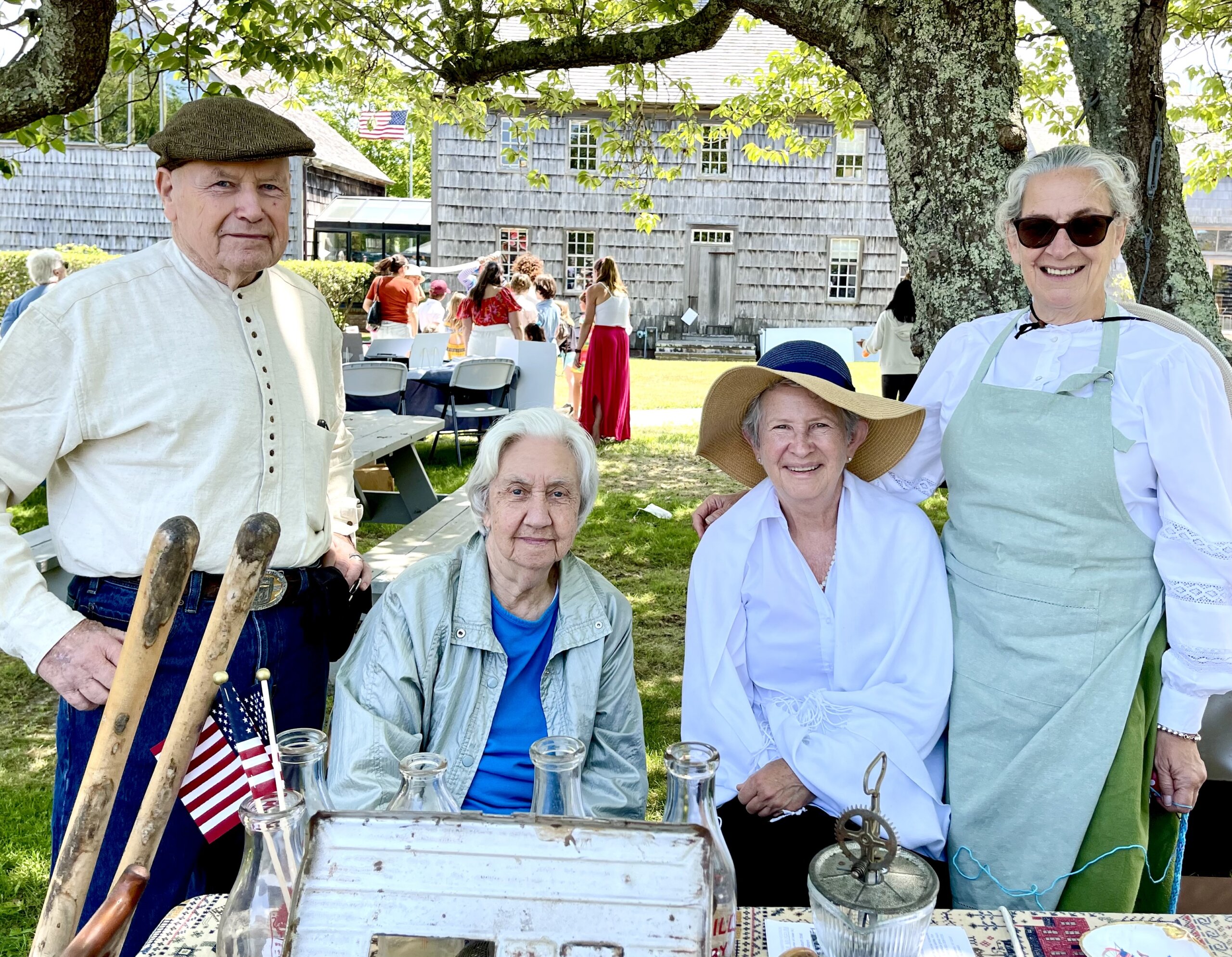 Brian Carabine, Alison Wood, Susan Magurik, Patty Sales at East Hampton's 375th Anniversary History Fair