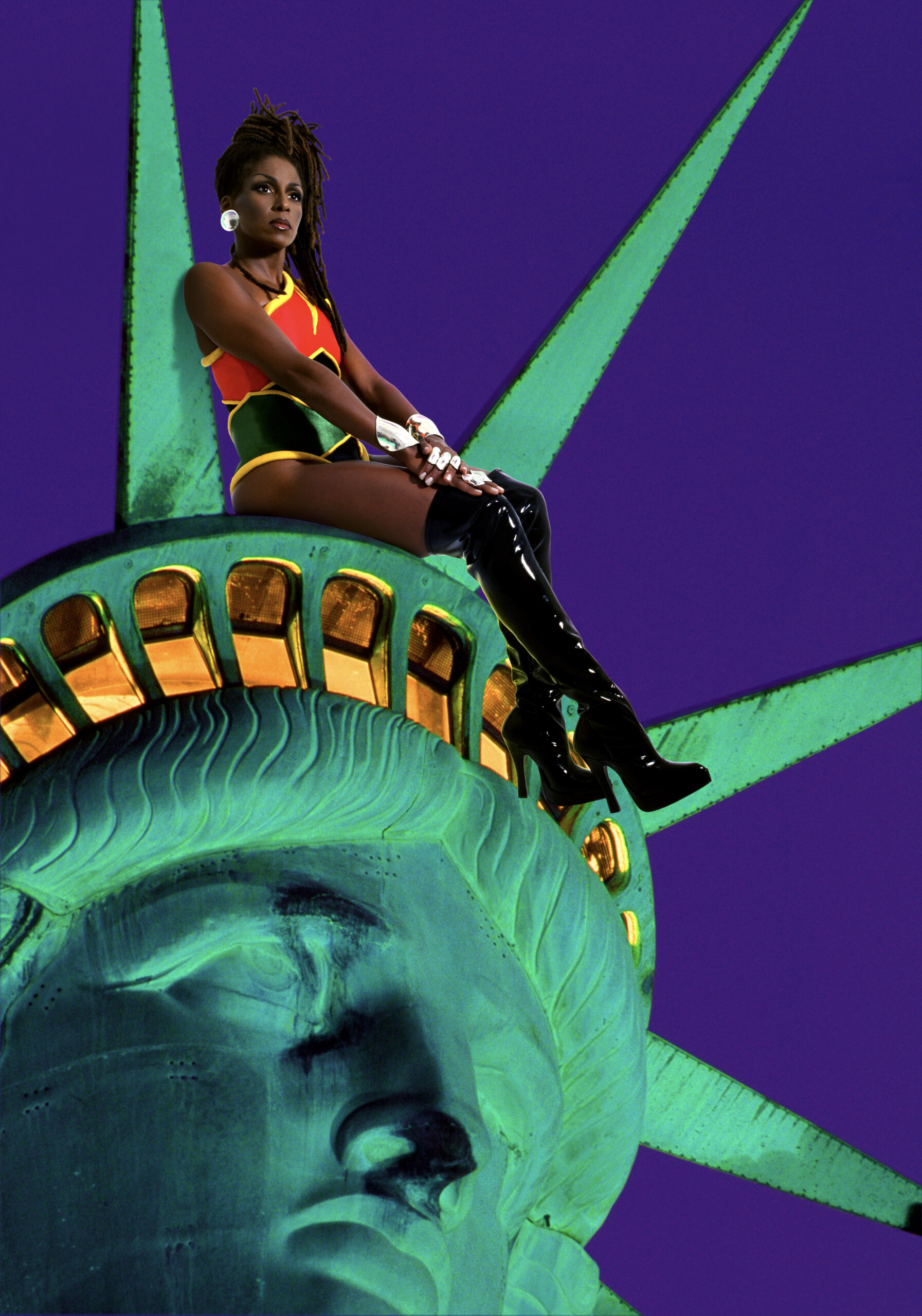 Renee Cox's "Chilling with Liberty" (1998, CibaChrome print, 48 " x 60 ")