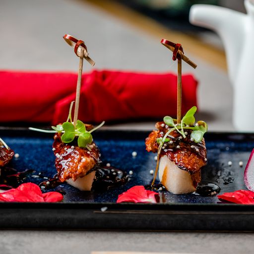 Foie Gras with Eel at Yakitori Sushi House in Delray Beach