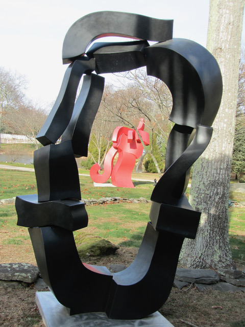 Two of Hans Van de Bovenkamp's monumental sculptures