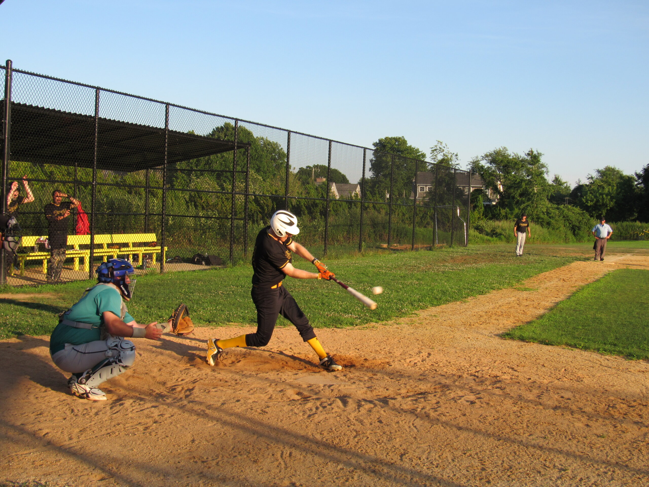 An East End Osprey at bat in the Hamptons Adult Hardball League