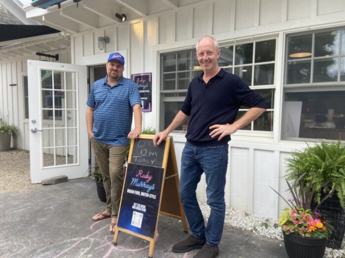Co-owners Ryan Glasson and Ed Brooks outside Ruby Murray's new Sag Harbor location