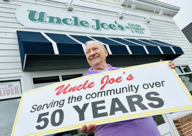 "Uncle Joe" Sciara, 84, will continue to make pizza at his Uncle Joe's Hampton Bays restaurant, which is under new ownership.