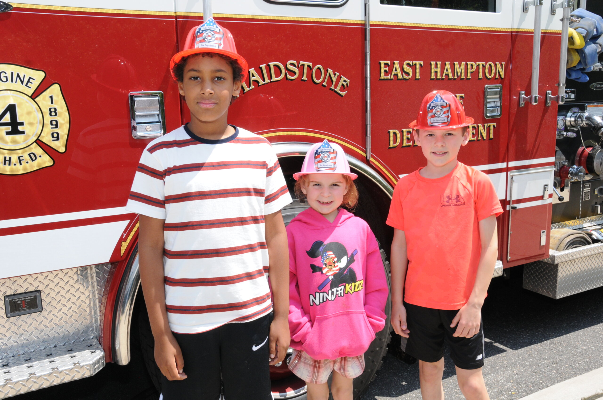 Thomas Oppenheim, Emma and Eli Warren at Larry's Fire Safety House Fundraiser