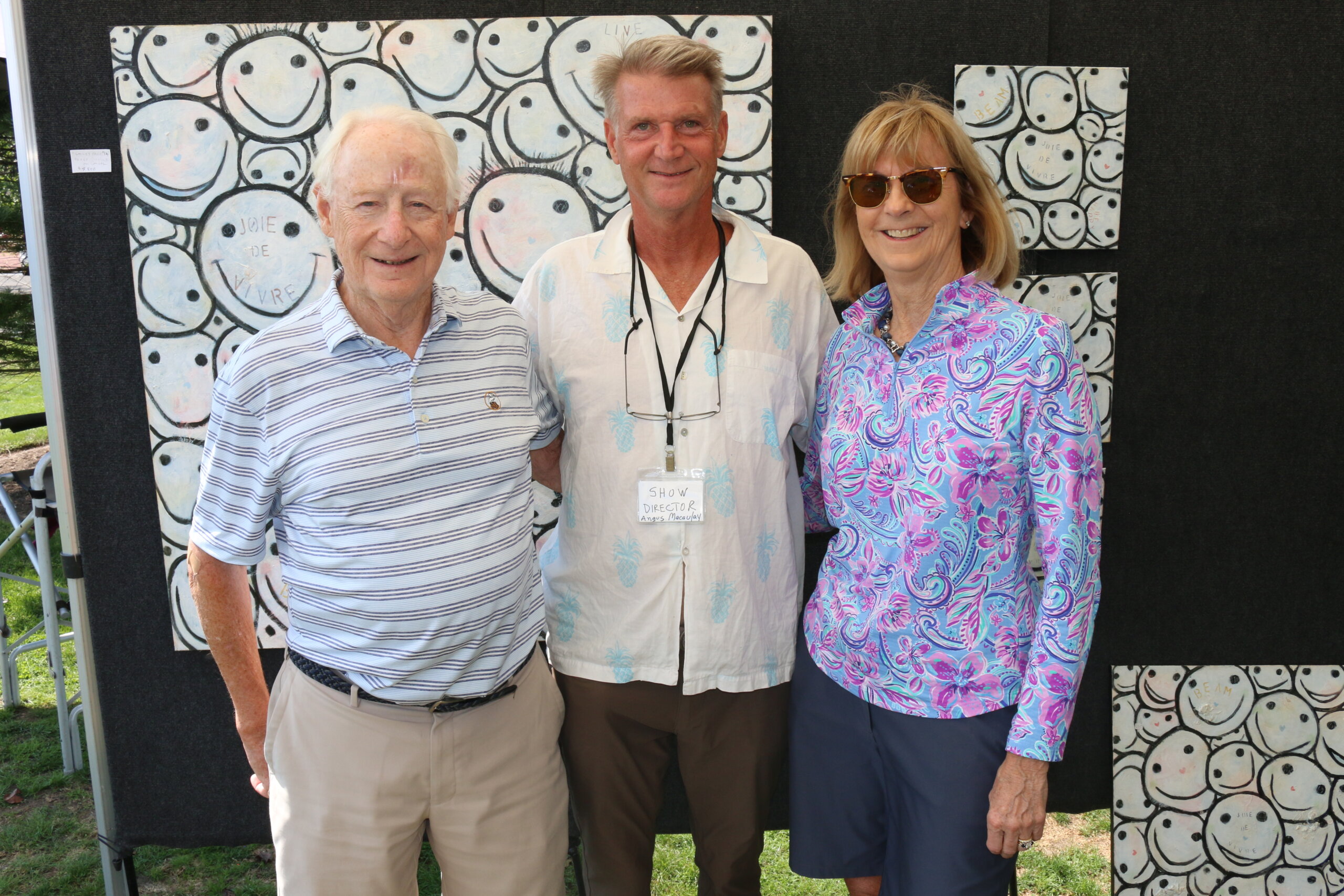 Walter Grist, Angus Macaulay and Ann Grist at the 2022 Southampton Art Festival