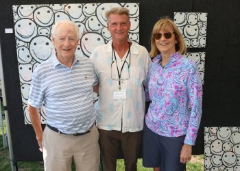 Walter Grist, Angus Macaulay and Ann Grist at the 2022 Southampton Art Festival