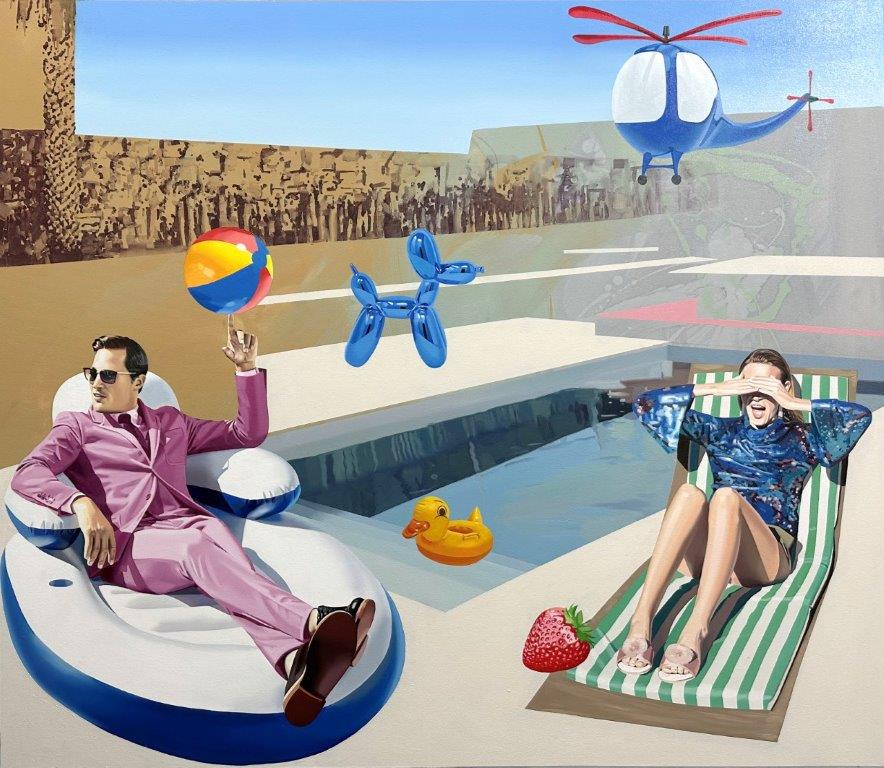 Andriy Halashyn's "The Good Life" (oil on canvas, 48" x 55"), available at Ric Michel Fine Art