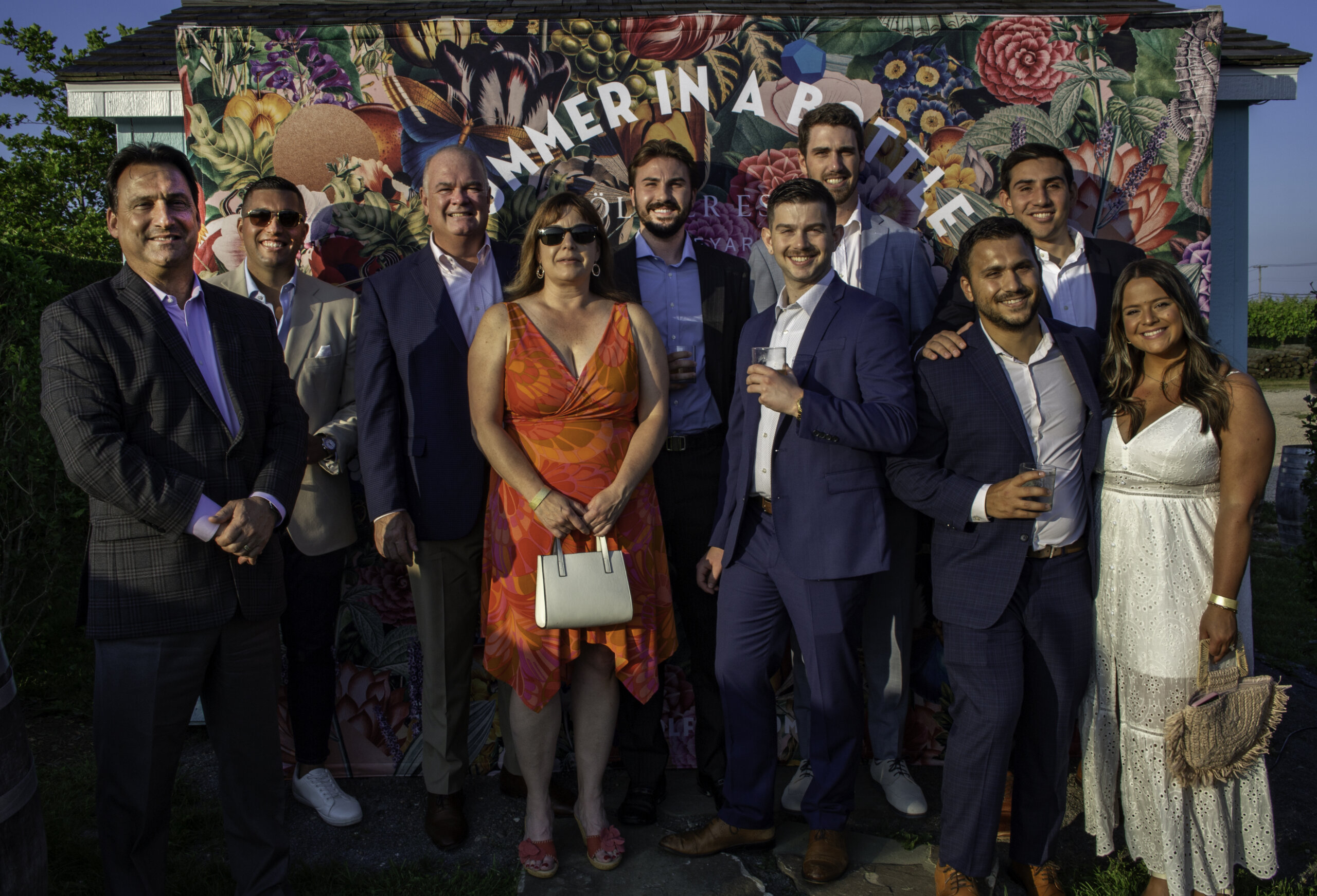 DSJ, Bob Jahelka, Anthony Perrone, Annie Phillips, Mike Becarris, Vincent Abbamonte, Colin McGee, Steven Liantonio, Anthony Scardino, Karie Liantonio at Wolffer Estate's Heart of the Hamptons