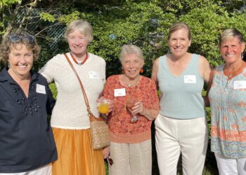Executive Board Members Anne McCann, Pamela Bicket, Dru Raley, Kira Brandman, Holly Wheaton at the Springs Food Pantry Fundraiser