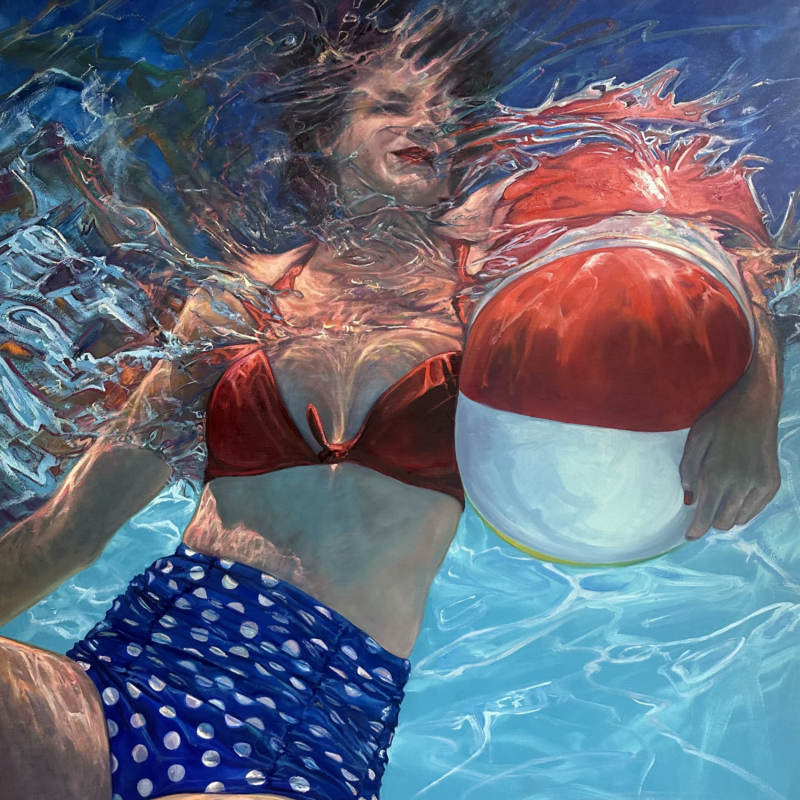 Jennifer Hannaford's "Sea" (2023, oil on linen, 54" x 54")