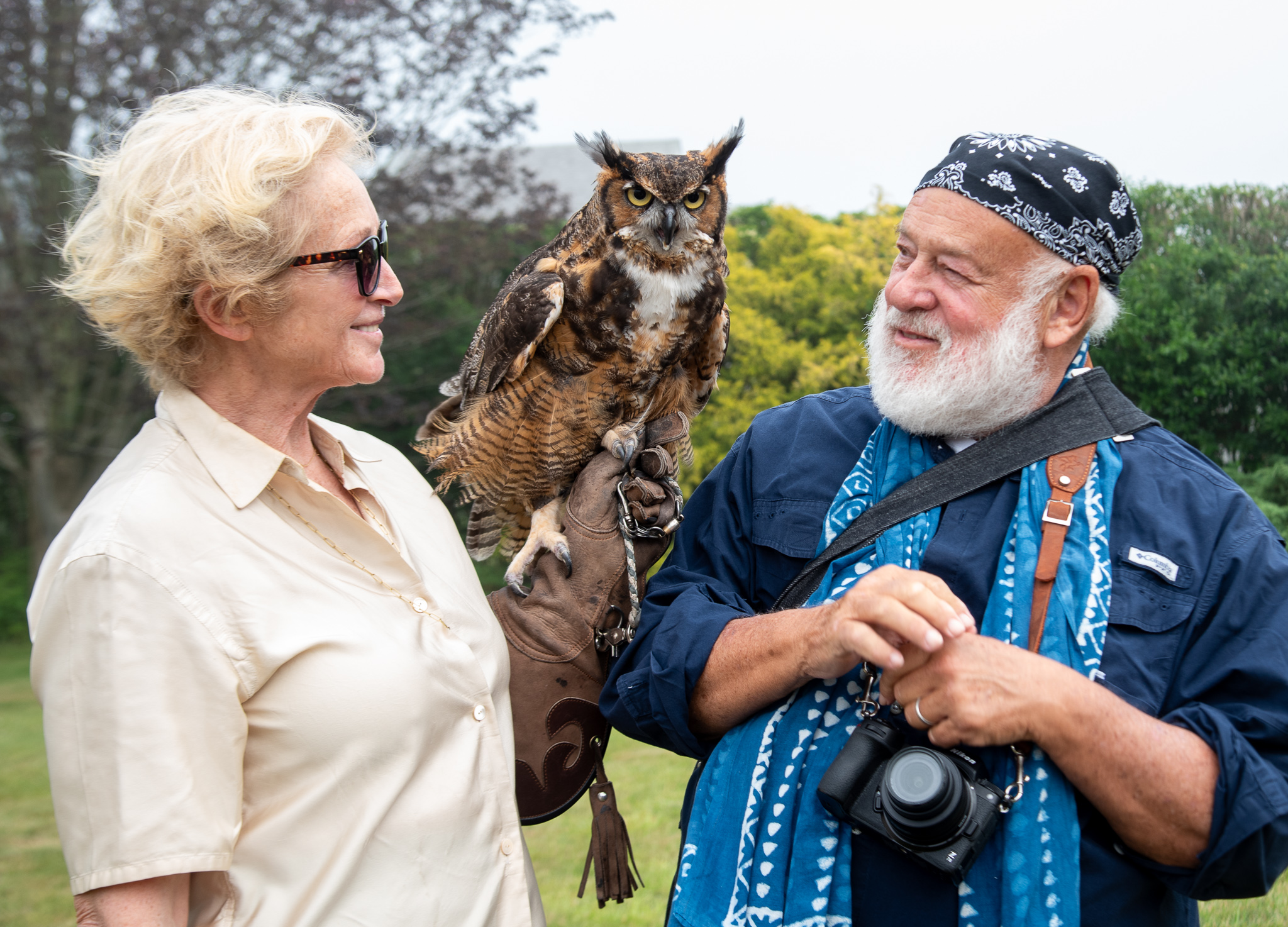 Jane Gill and Bruce Weber with Meep at the Get Wild Summer Gala