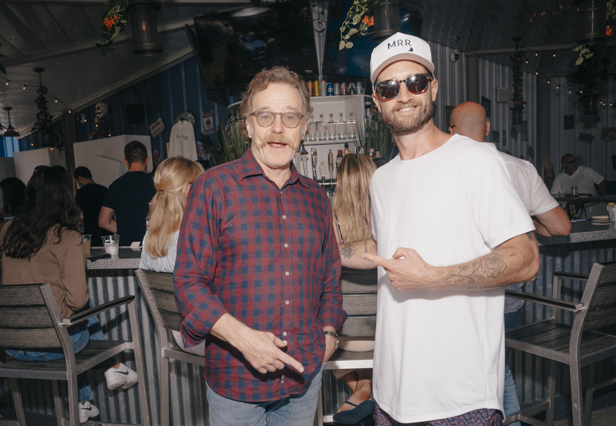 The Clubhouse director Matt Rubenstein (on right) with Bryan Cranston (left)