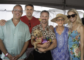 Michael Moran, Matthew George, Eric Lella with Billie, Judith Windsor, Emily Creighton at the LGBTea Dance