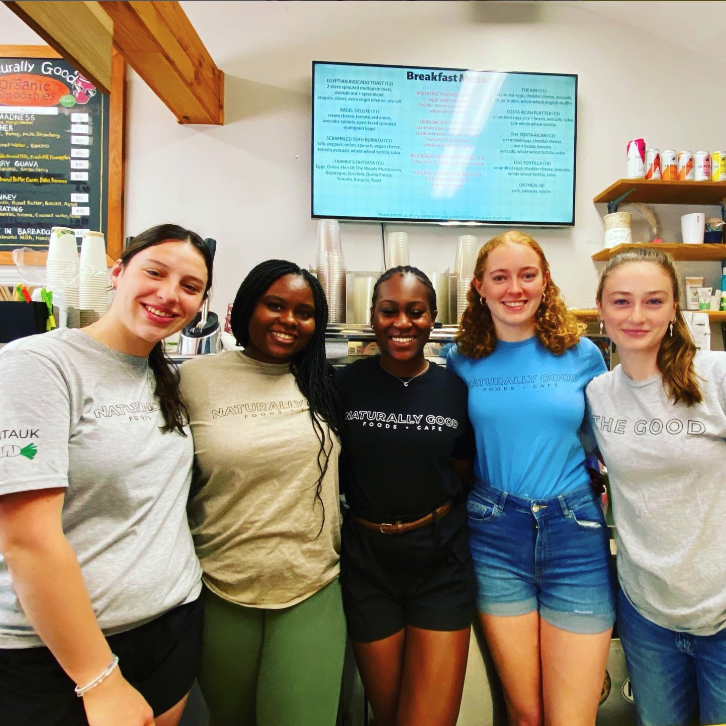 The happy staff at Naturally Good Foods + Cafe in Montauk