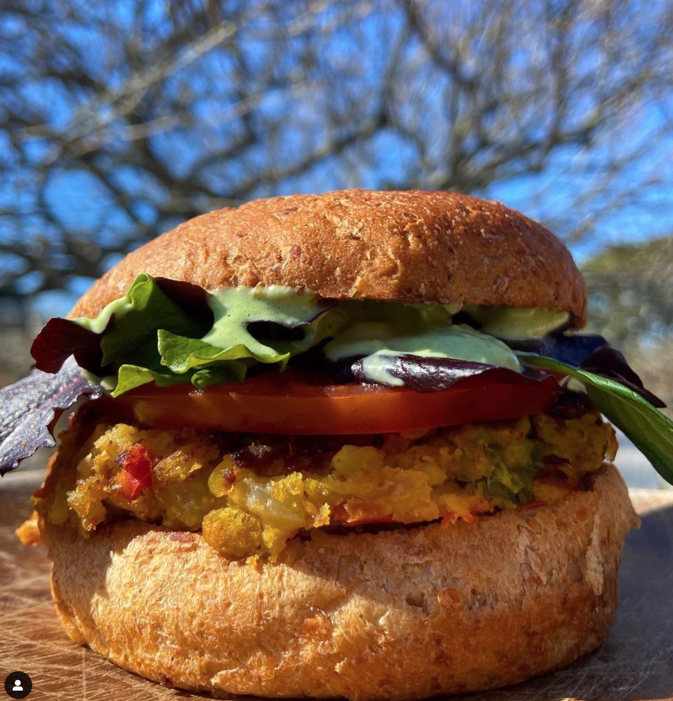 A lentil burger at Naturally Good Foods + Cafe in Montauk