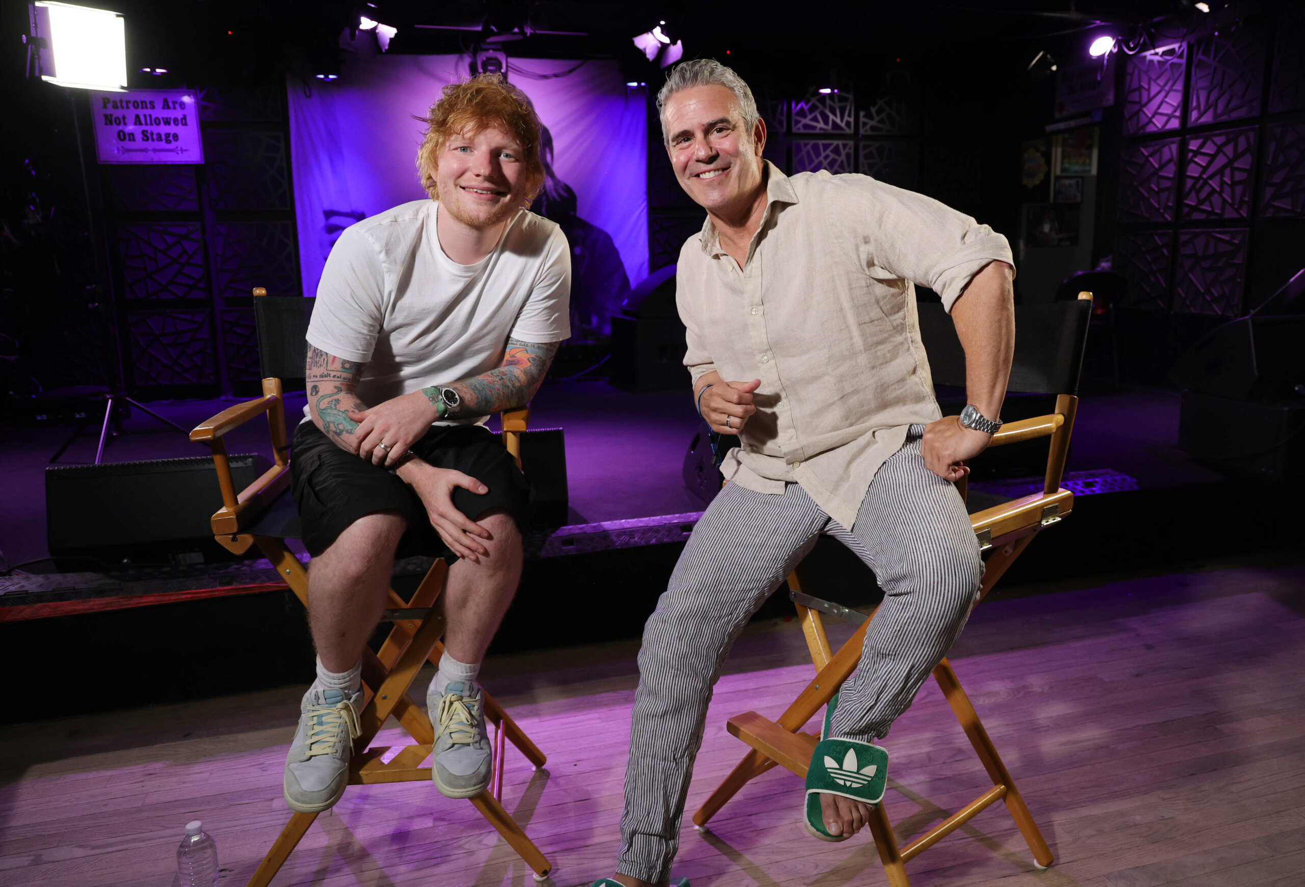 Ed Sheeran and Andy Cohen attend as Ed Sheeran performs live for SiriusXM at the Stephen Talkhouse