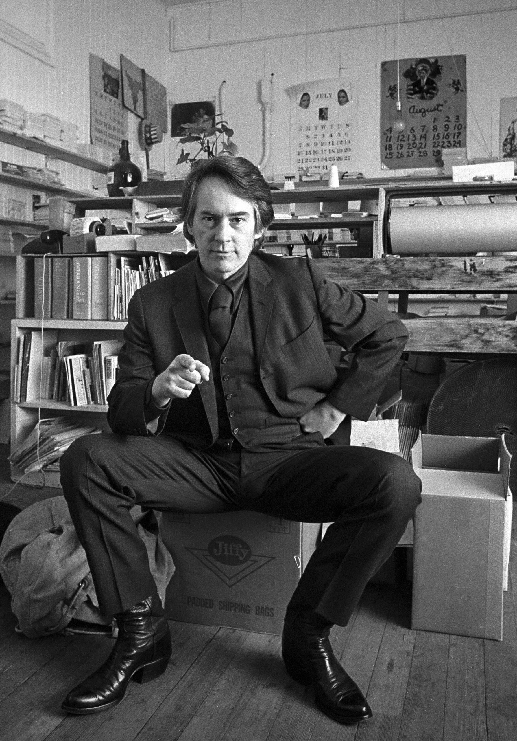 Michael McClure in the backroom of the City Lights Bookstore in San Francisco, California, 1977 Joey Tranchina