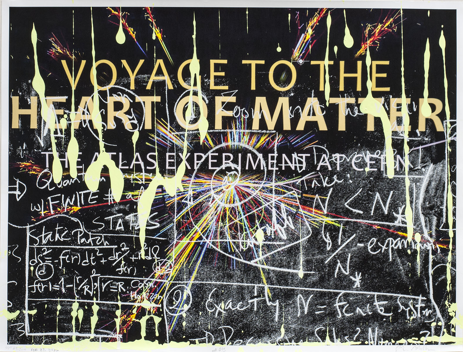 The source material: 2016 inkjet, enamel and silkscreen on paper “Voyage to the Heart of the Matter” by Steve Miller