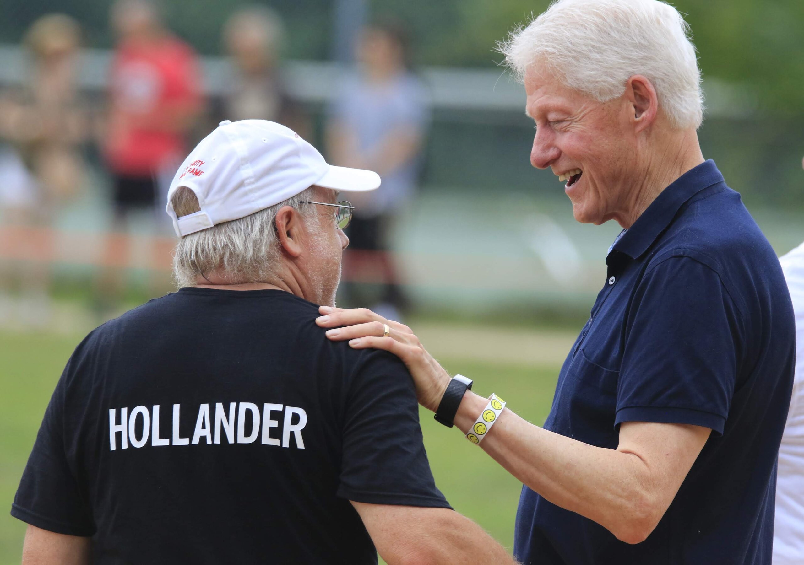 Hollander and Bill Clinton at the Artists & Writers Game