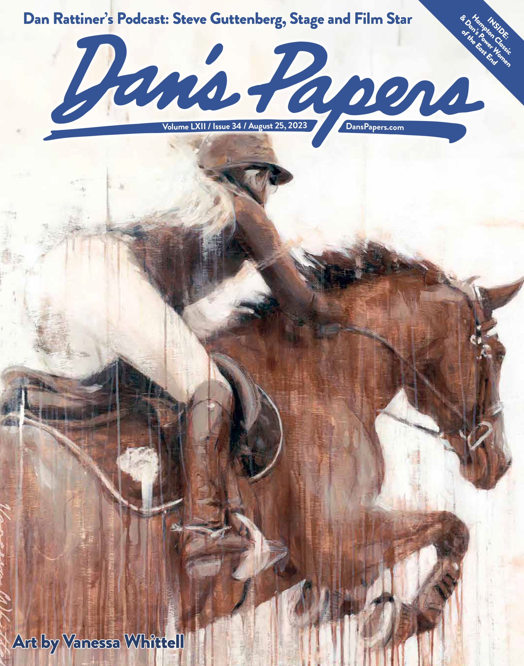August 25, 2023 Dan's Papers cover art featuring the 2023 Hampton Classic poster by Vanessa Whittell