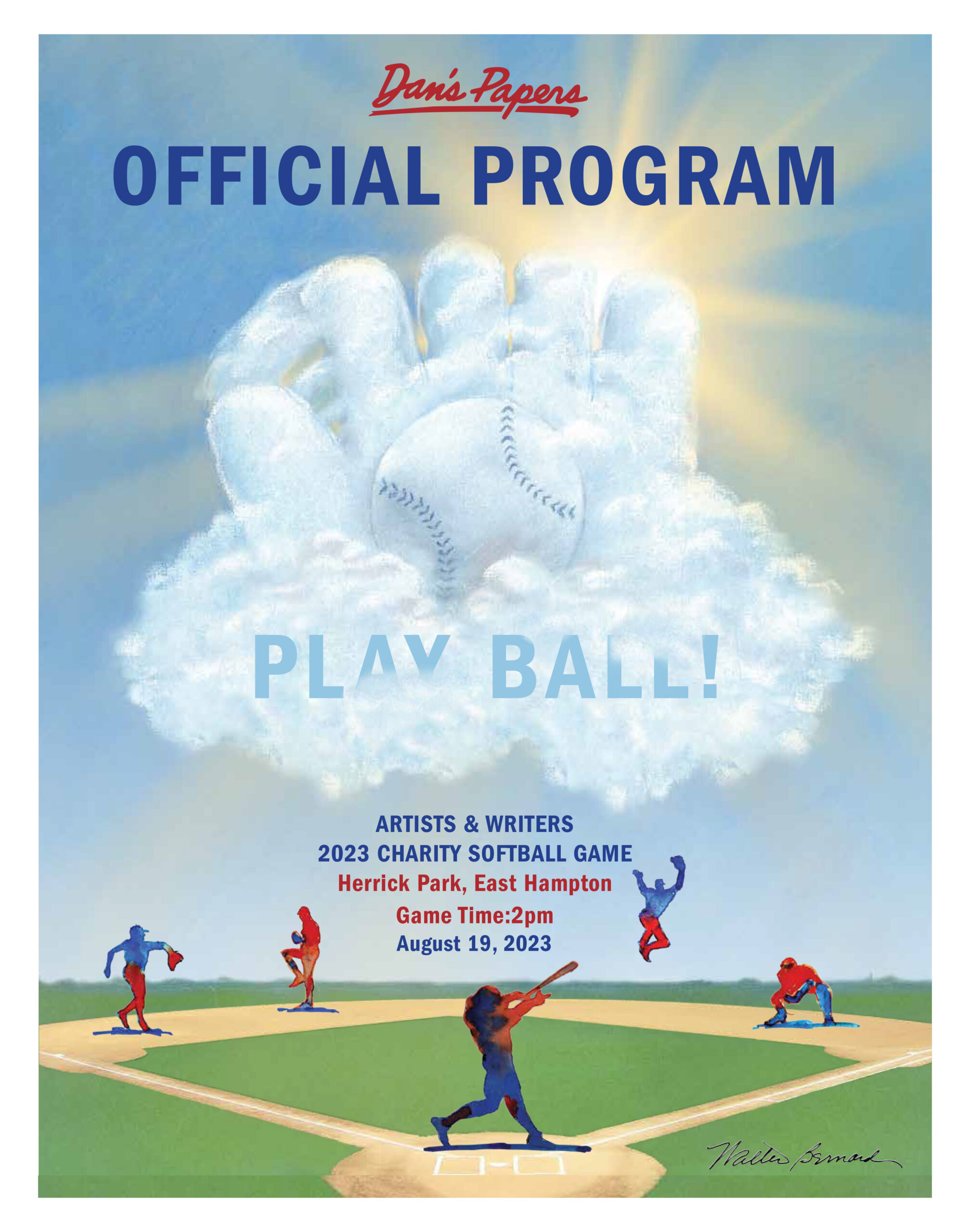 Official Program for the 2023 Artists & Writers Charity Softball Game by Walter Bernard