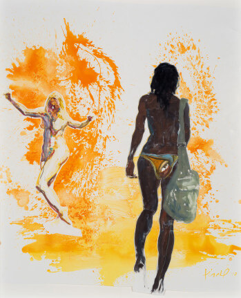Eric Fischl's "Untitled," an oil painting from 2019, which appears on the Kidd Squid Indulgences can