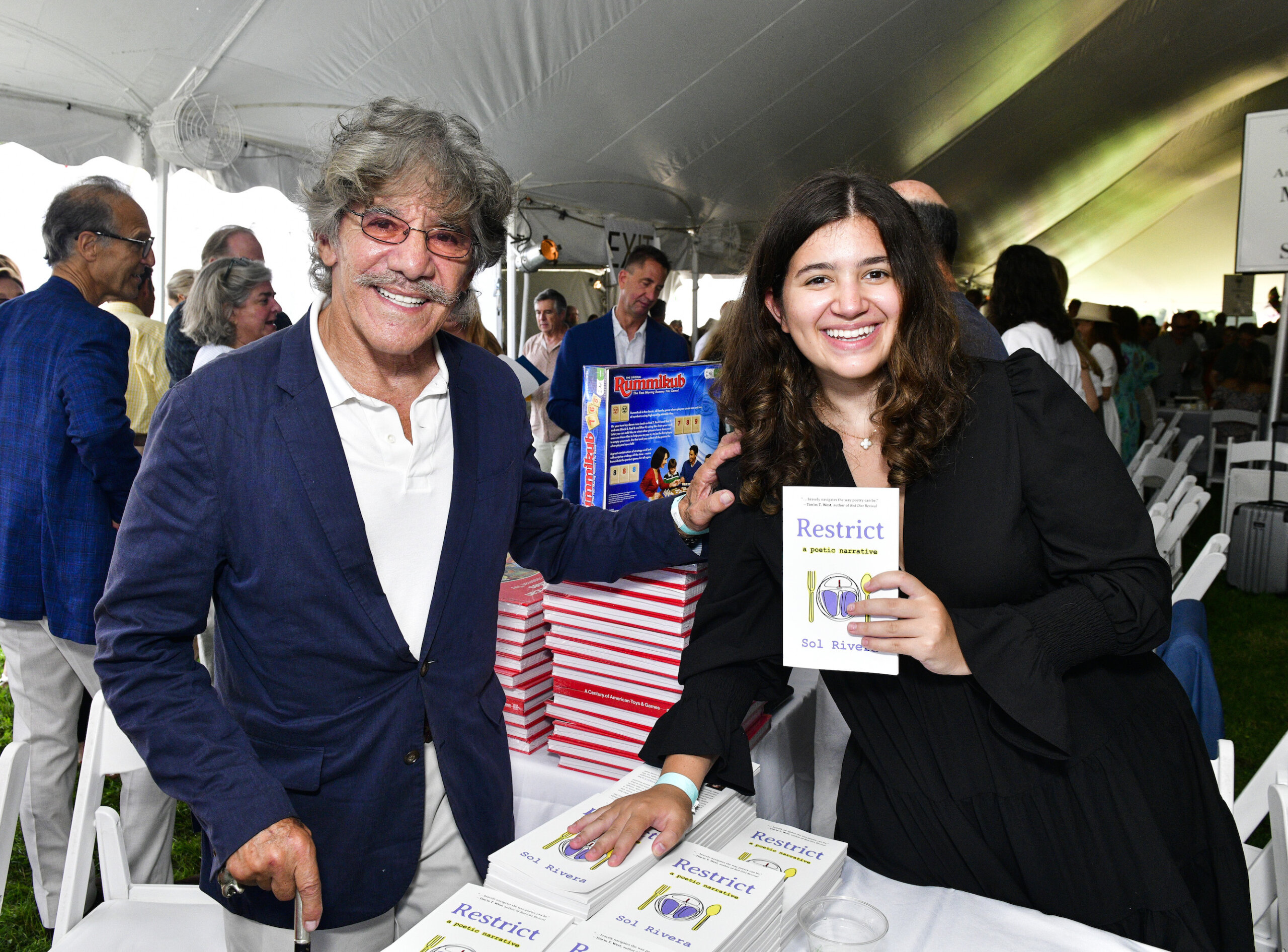 Geraldo Rivera and his daughter author Sol Rivera at East Hampton Library Authors Night 2023
