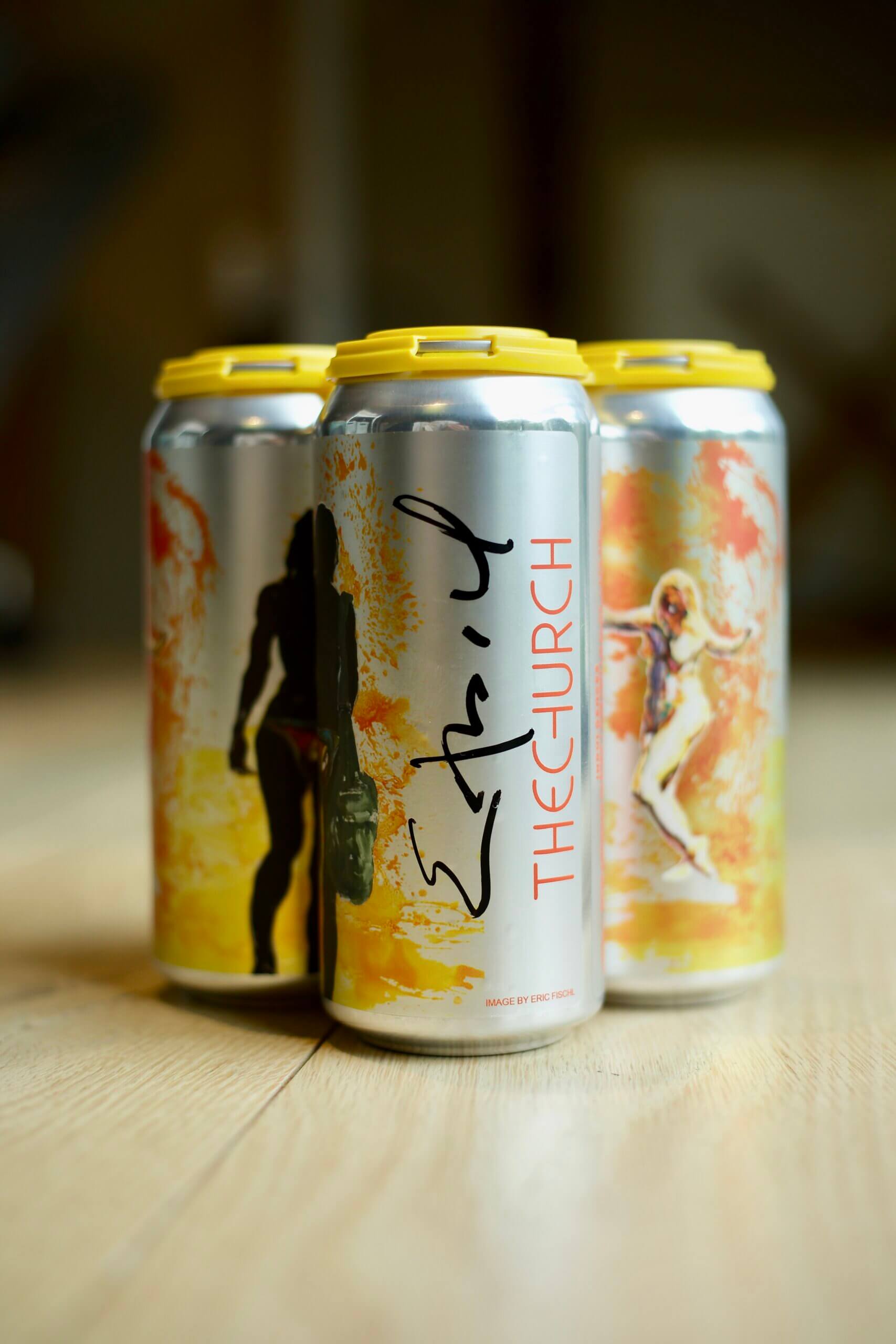 Indulgences, a limited edition pilsner from Kidd Squid featuring a label design by Eric Fischl