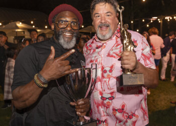 Chefs Marc Bynum of Piehole & Marc Bynum Concepts and Peter Ambrose of Endless Summer won the Judges' and People's Choice Awards, respectively, at GrillHampton 2023